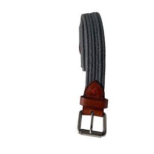 Damen + Hastings Men's Golf Belt L 38-40 Gray Braided Stretch Silver Tone Buckle